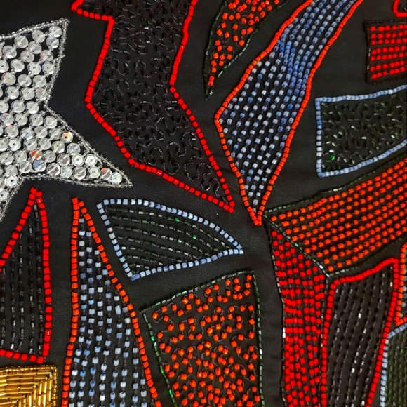 CACH'E BEADED VINTAGE SEQUINS DRESS *Unique Conversational Piece* - Picture 2 of 9